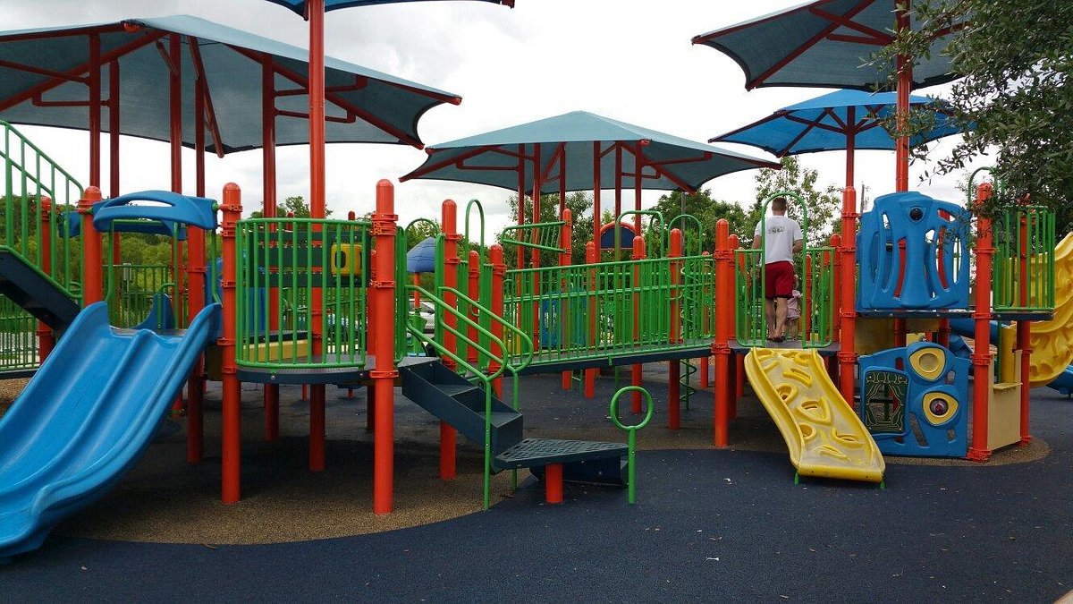 Play structure at Play For All Park in Round Rock TX